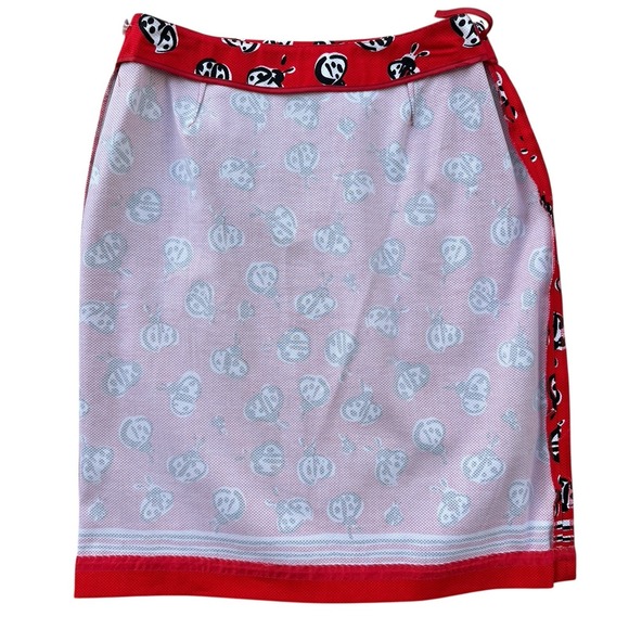 Talbots Stretch Midi Skirt  A-Line Women's‎ Size 6 Red Black Ladybug Print EUC - Picture 4 of 9